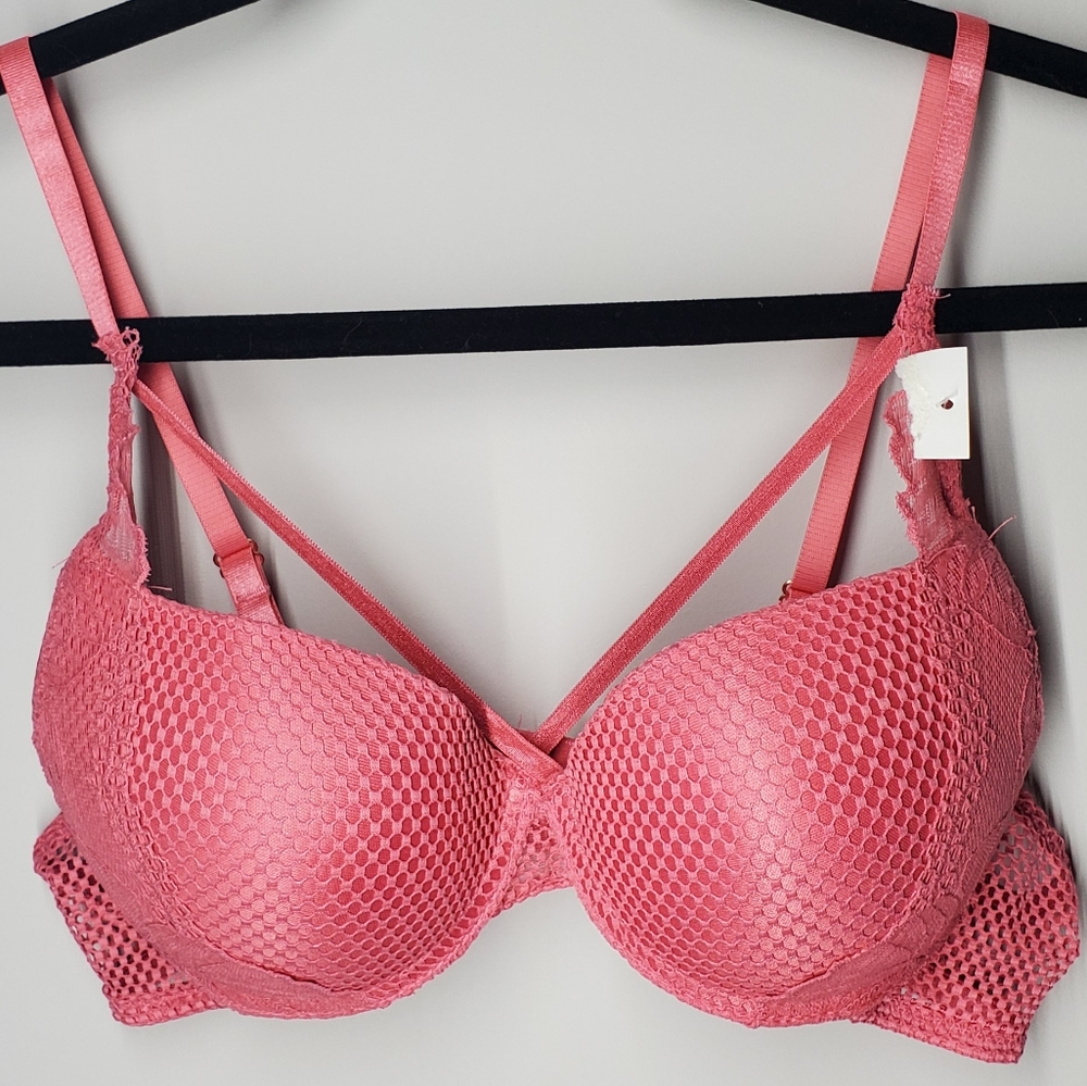 NANETTE LEPORE Coral Pink Push-up Bra B34